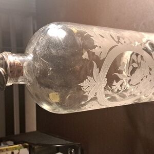 Lovely Etched Glass Apothecary Jar